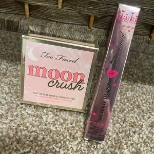 Too Faced Moon Crush Highlighter and Quickie Queen Lipstick
